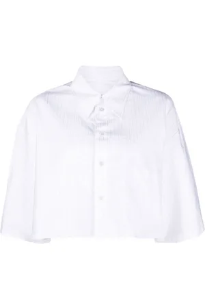 Maison Margiela Cropped pinstriped poplin shirt