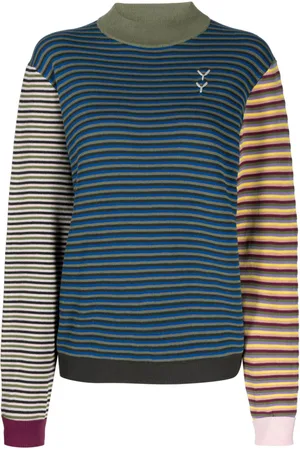 YANYAN KNITS Colour-block striped jumper