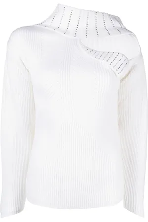GENNY Rhinestone-embellishment cut-out-detail wool jumper