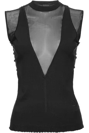 Pinko Mock-neck sheer top