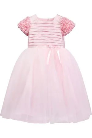 Sarah Louise Pleated ruffled belted gown dress