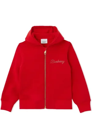 Burberry Logo script-print zipped hoodie