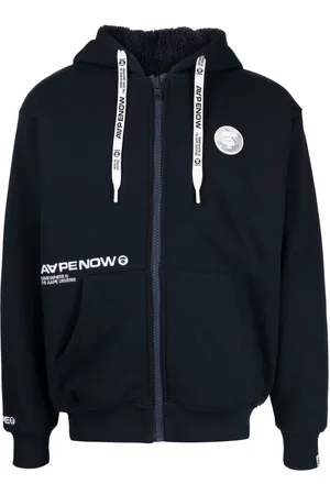 A Bathing Ape Logo-appliqu?? hooded jacket