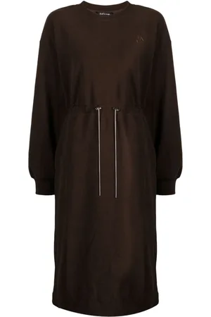 tout a coup Logo-embroidered drawstring midi dress