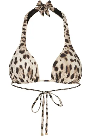 Dolce & Gabbana Leopard-print triangle bikini top