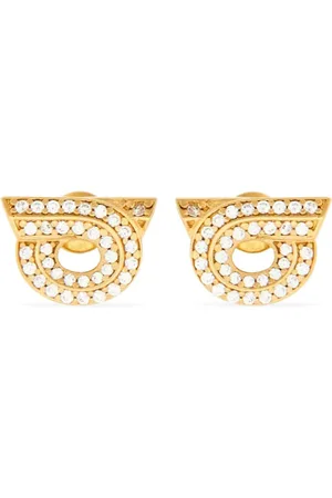 Salvatore Ferragamo Gancini rhinestone-embellished earrings