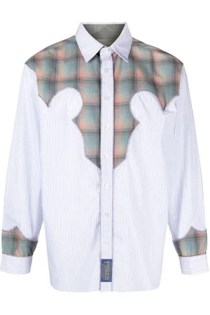 Maison Margiela Panelled pinstripe shirt