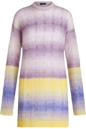 Etro Faded-effect cable-knit dress