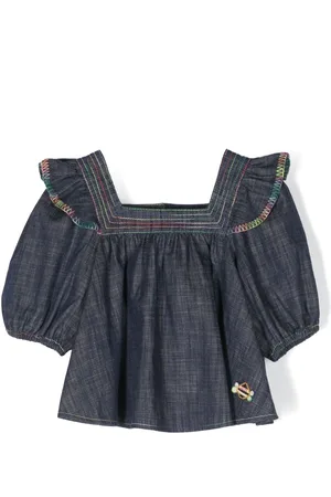 ZIMMERMANN Alight ruffled denim blouse