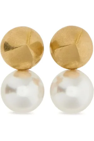 Salvatore Ferragamo Logo-engraved bead-pendant earrings