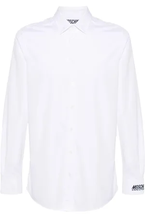 Moschino Logo-embroidered cotton shirt