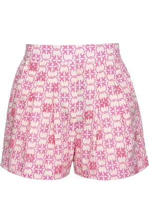 Pinko Monogram-pattern high-waist shorts