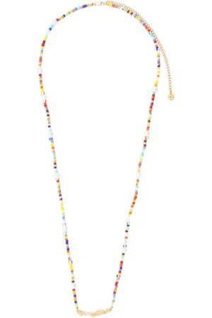 Sporty & Rich Logo-lettering bead necklace