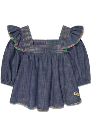ZIMMERMANN Decorative-stitching denim blouse