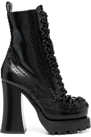 Moschino 120mm lace-up leather boots
