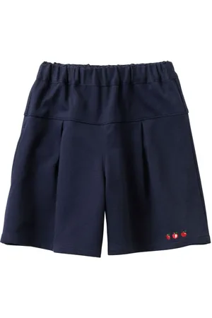 Familiar Motif-embroidered cotton shorts