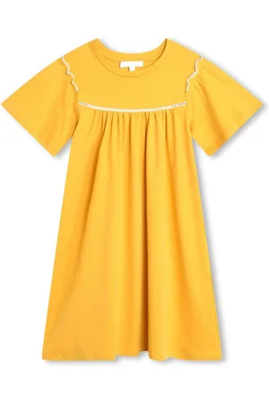Chloé Ruffle-trimmed organic cotton dress