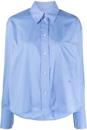 Victoria Beckham Logo-embroidered cotton shirt
