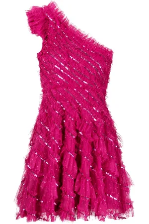 Needle & Thread Sequinned ruffled minidress