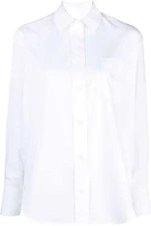 Victoria Beckham Logo-embroidered organic cotton shirt