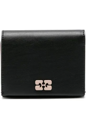 Ganni Tri-fold leather wallet