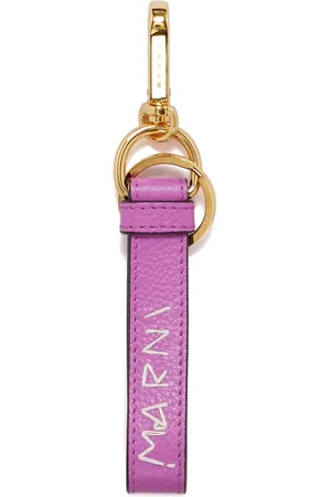 Marni Logo-embroidered leather keyring