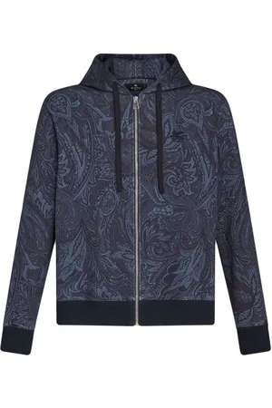 Etro Paisley-print zip-up cotton hoodie