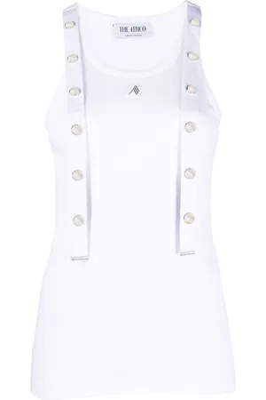 The Attico Strap-detail ribbed tank top