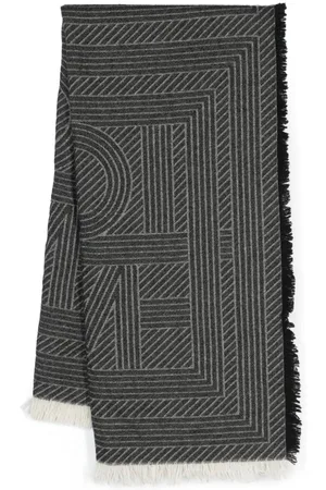 Totême Monogram-jacquard striped fringed scarf