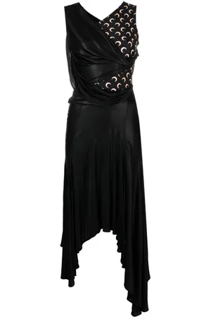 Marine Serre Crescent Moon-print asymmetric dress