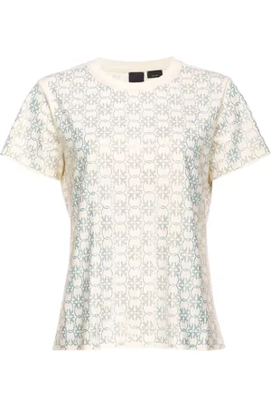 Pinko Love Birds-pattern cotton T-shirt