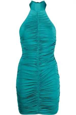 Noire Swimwear Ruched halterneck mini dress