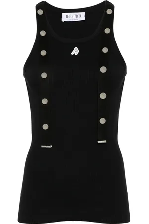 The Attico Logo-appliqu?? ribbed tank top
