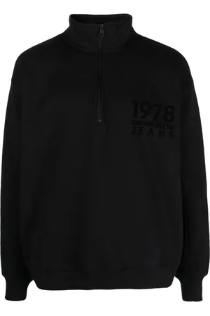 Calvin Klein Logo-flocked half-zip sweatshirt