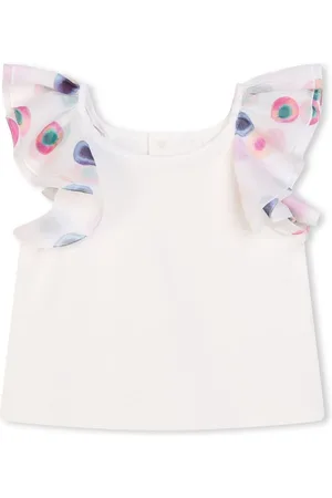 Chloé Ruffle-trim organic cotton blouse