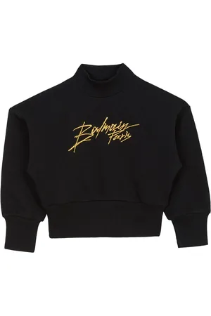 Balmain Logo-embroidered cropped sweatshirt