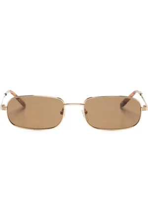 Gucci Rectangle-frame metal sunglasses