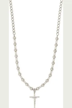 Dolce & Gabbana Cross-pendant ball-chain necklace