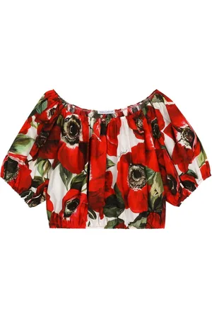 Dolce & Gabbana Anemone-print crop blouse