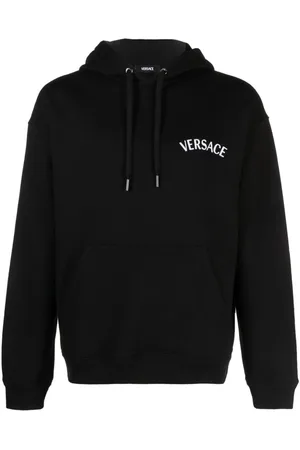 VERSACE Milano Stamp-embroidered cotton hoodie