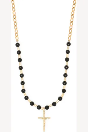 Dolce & Gabbana Cross-pendant ball-chain necklace
