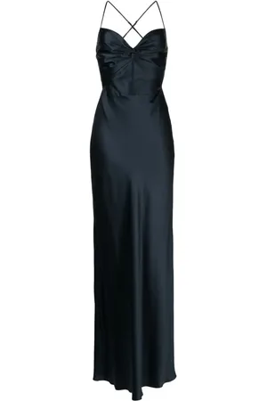 Michelle Mason Twisted-bodice silk gown