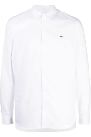 Lacoste Logo-embroidered poplin cotton shirt
