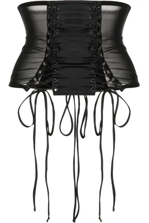 KIKI DE MONTPARNASSE La Madame mesh-paneled silk-satin corset