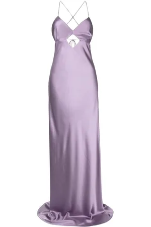Michelle Mason Cut out-detail silk maxi dress