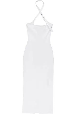 The Attico Decorative-buckle halterneck dress