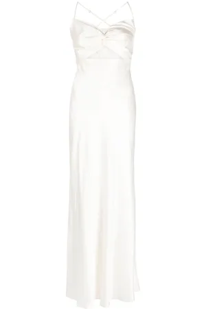 Michelle Mason Twisted-bodice silk gown