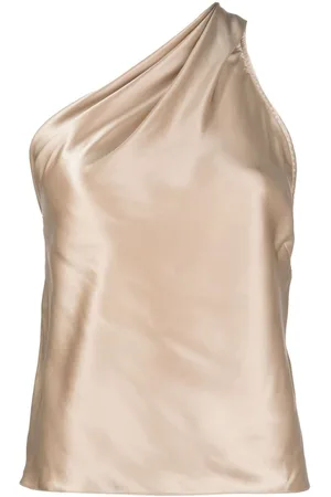 Michelle Mason Asymmetric halterneck silk top
