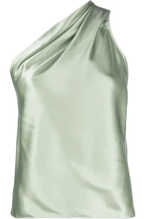 Michelle Mason Asymmetric halterneck silk top