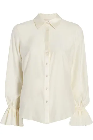 Cinq A Sept Roxie lace-trim silk shirt